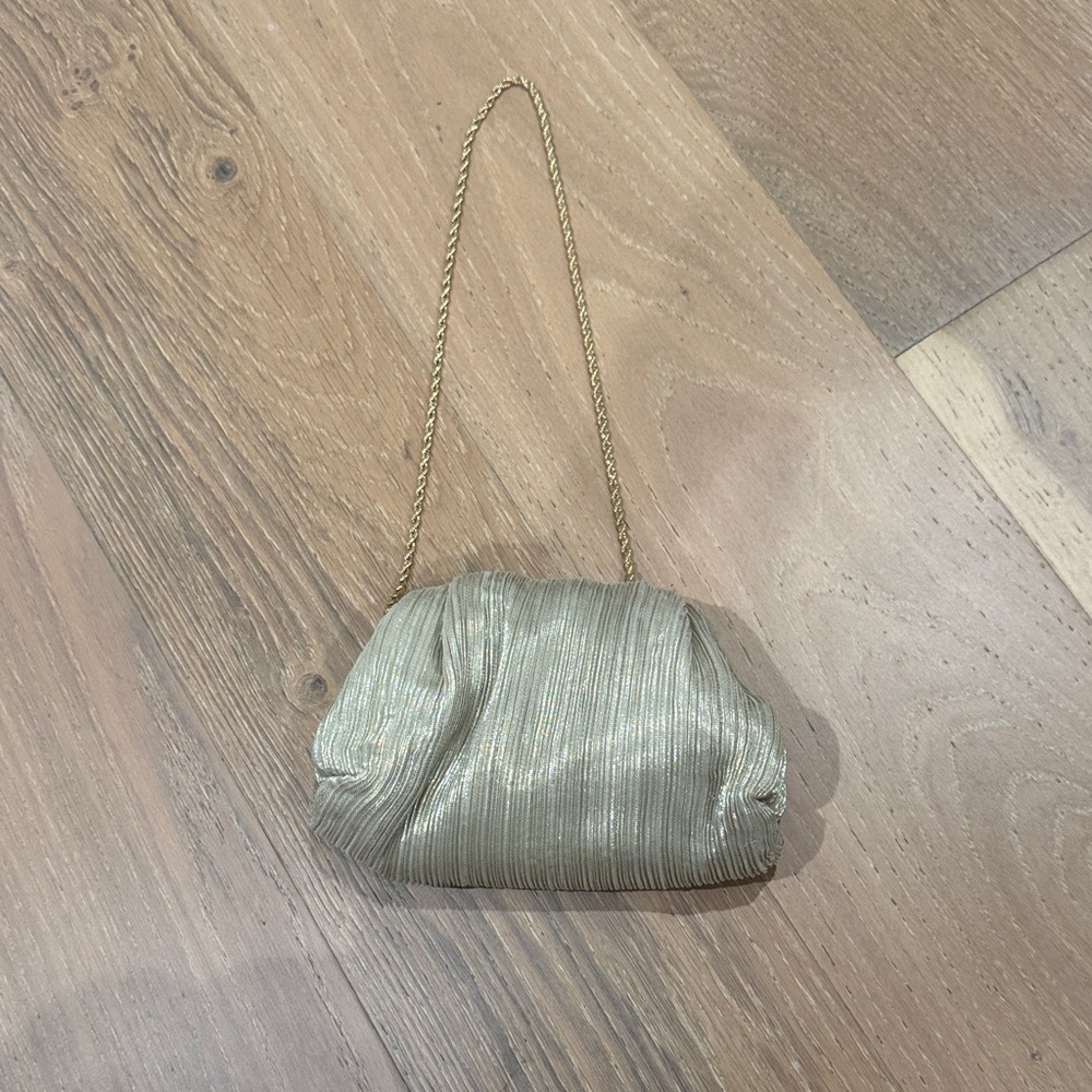 Loeffler Randall Gold Pleated Clutch